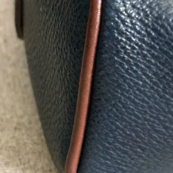 Burberry Blue and Brown Plaid Emblem Bag